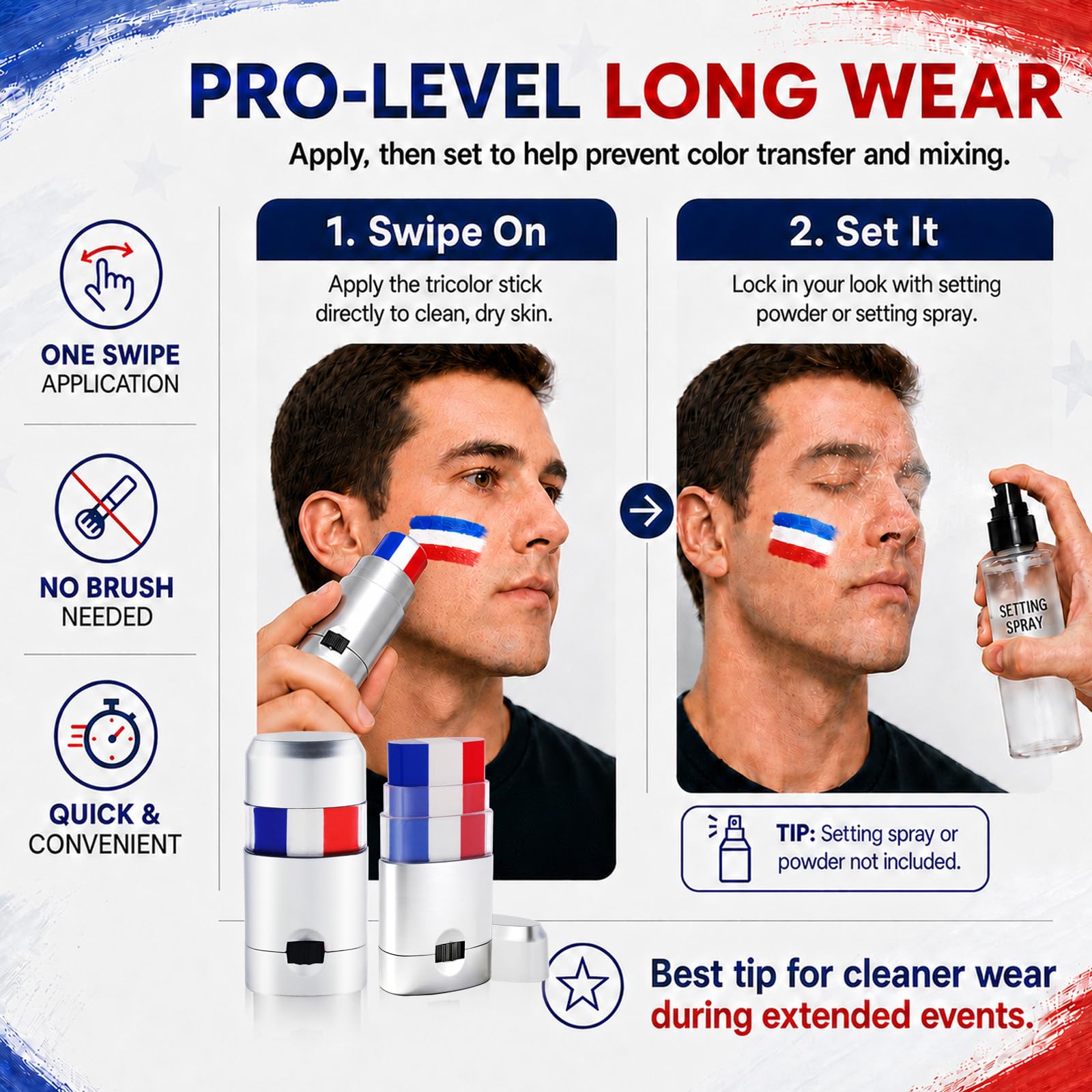 paminify waterproof demonstration with water droplets showing sweat-resistant benefit