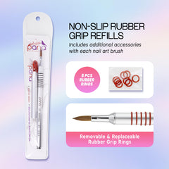 PANA brush next to ruler showing measurements for size #5 precision