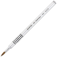PANA front view of silver 3D sculpture brush showing balanced length and design benefits