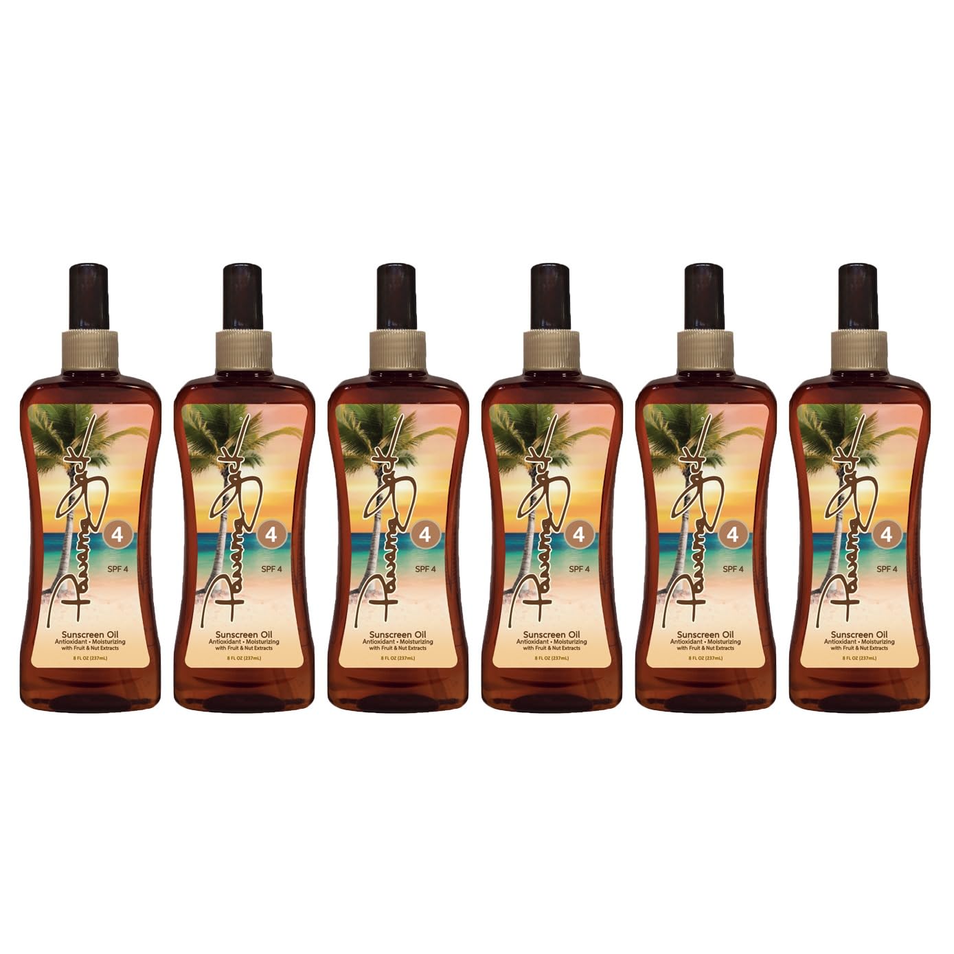 Panama Jack bottle in sunlight demonstrating glow-enhancing finish and antioxidant formula