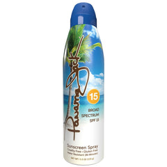 Panama Jack front packaging showing SPF 15 and spray benefits