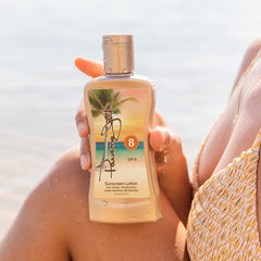 Panama Jack SPF 15 label detail, broad-spectrum protection and clear ingredients