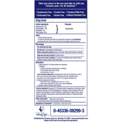 Panama Jack back label with usage and water resistant instructions