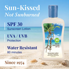 Panama Jack back label with ingredients and sensitive skin information benefit