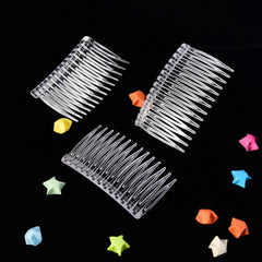 Pangda combs inserted into a bridal veil demonstrating invisible attachment