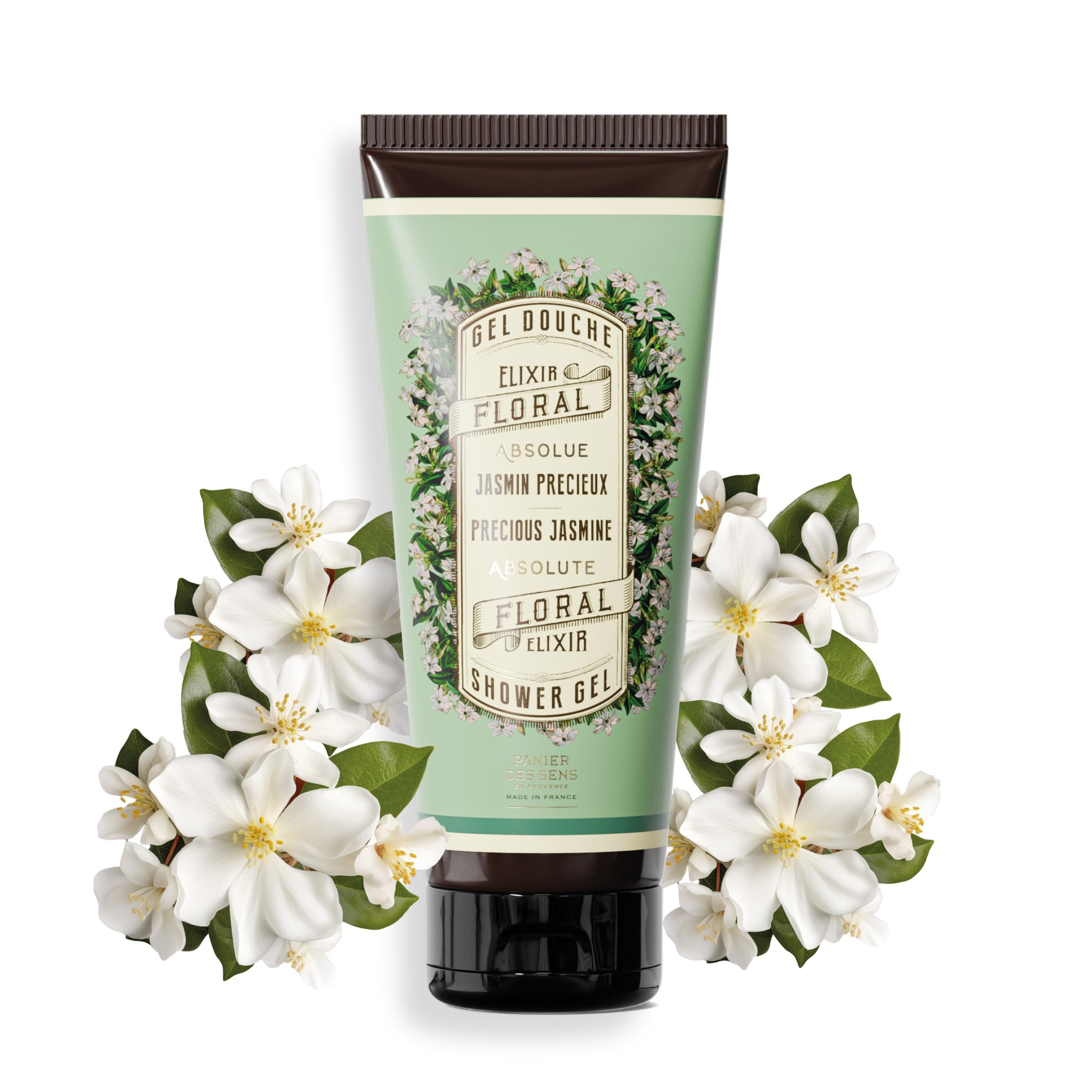 Panier des Sens front bottle view showing jasmine body wash for travel convenience