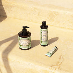 Panier des Sens on bathroom vanity in lifestyle scene suggesting daily use
