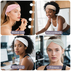 Panleding headband worn during yoga demonstrating hair control and sweat management