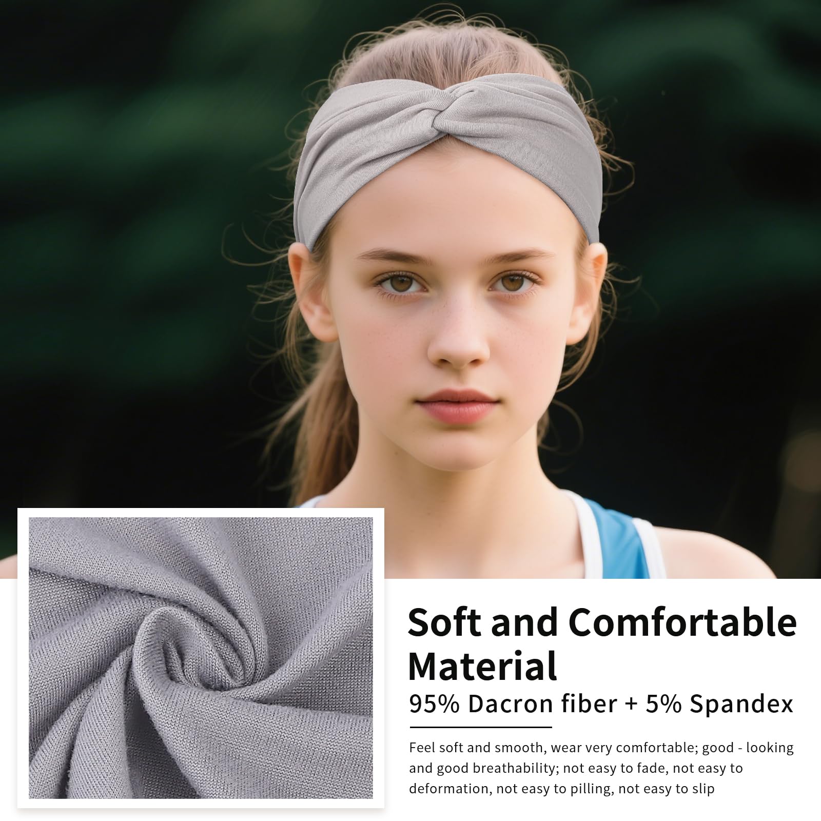 Panleding knotted twist detail on headband, stylish secure hold