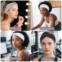Panleding headband worn during yoga, keeps hair back and absorbs sweat