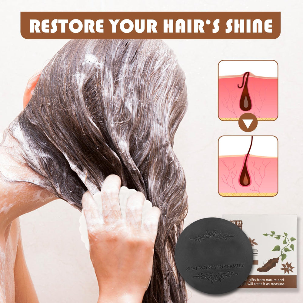 Panmall bar creating rich lather on wet hair demonstrating cleansing