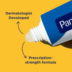 applying PanOxyl adapalene gel to fingertip for targeted spot treatment benefit