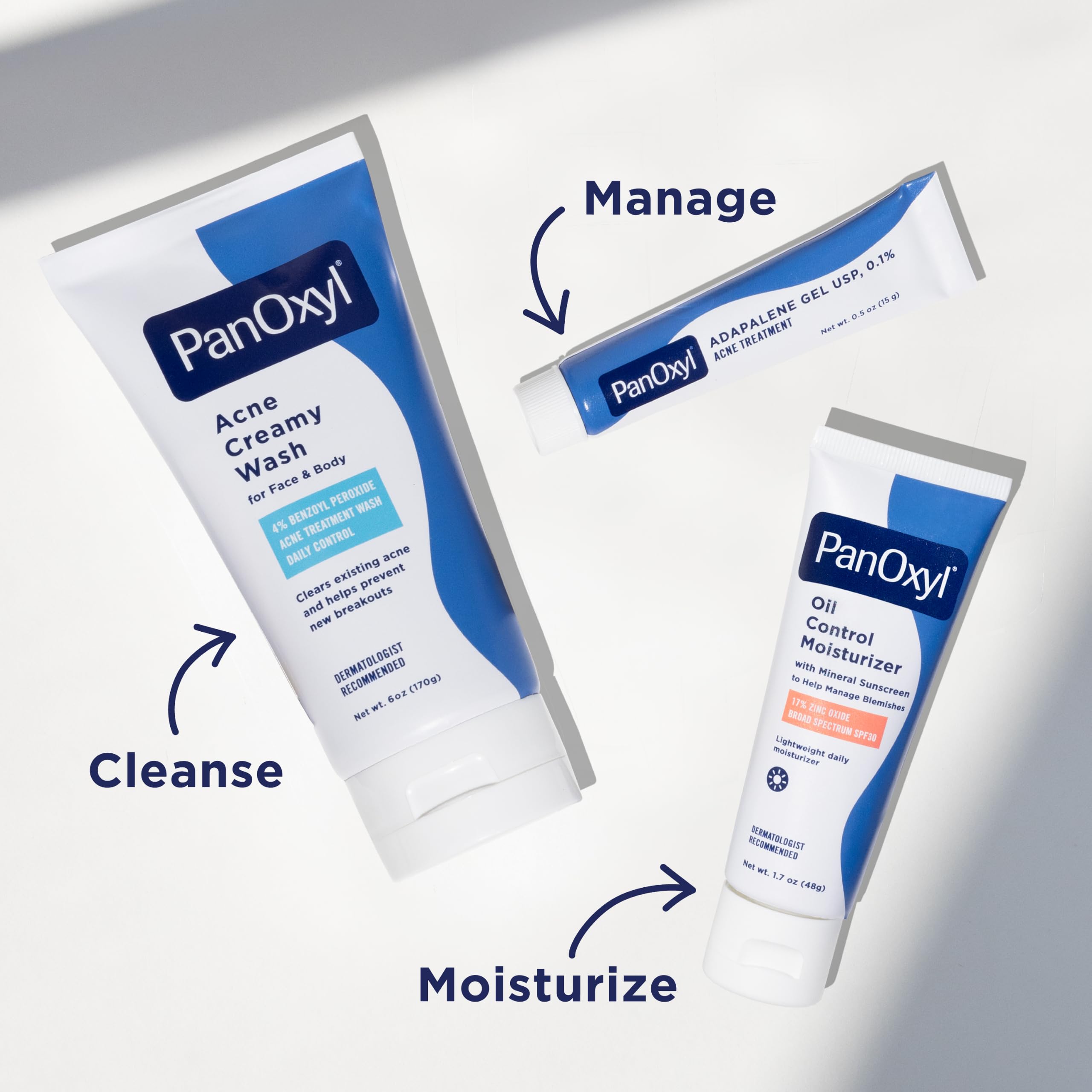 back label of PanOxyl packaging showing directions and ingredients, informing safe use