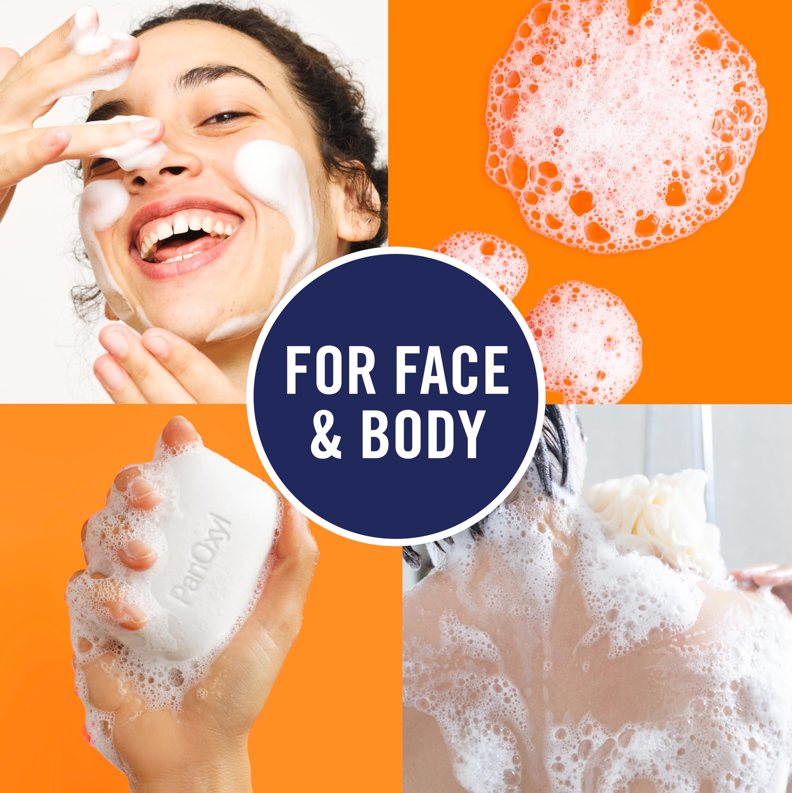 PanOxyl in shower washing chest and back to help unclog pores