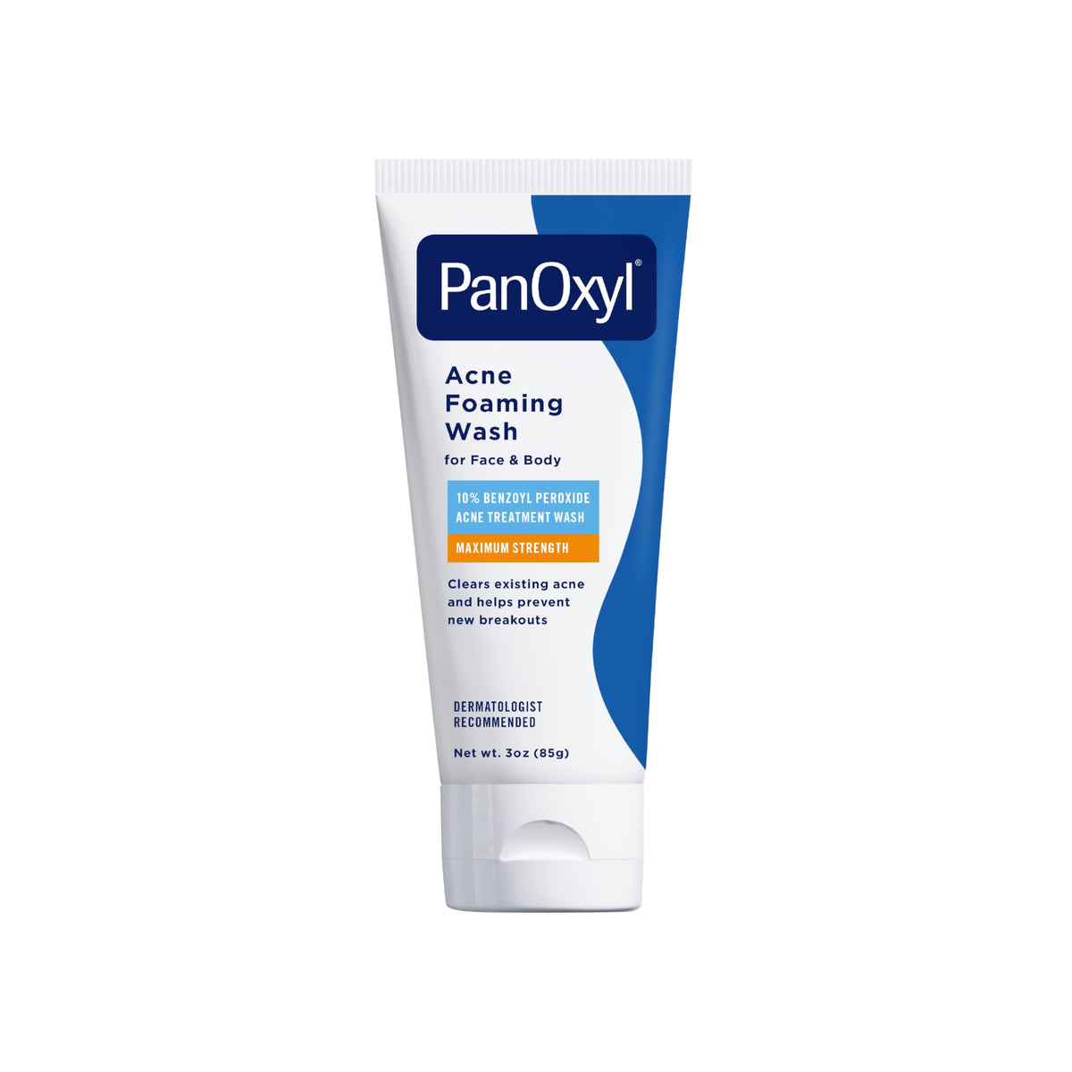 PanOxyl front label 3 oz bottle showing product and strength benefit