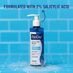 PanOxyl gel-to-foam lather on hand demonstrating deep cleansing action