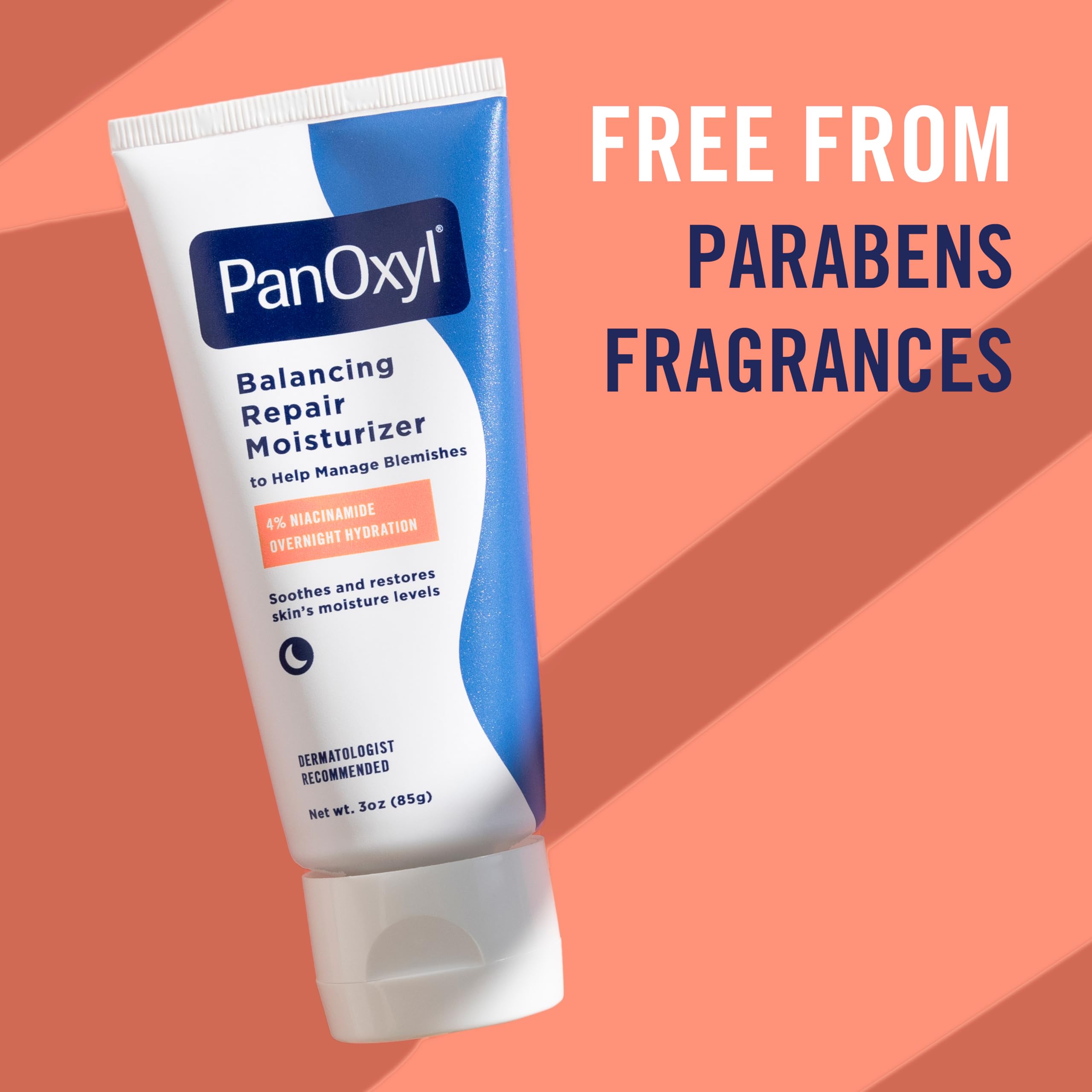 PanOxyl with ceramides and hyaluronic visuals highlighting barrier repair