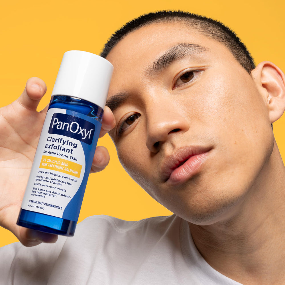 Skin texture after use with PanOxyl showing smoother, less congested pores
