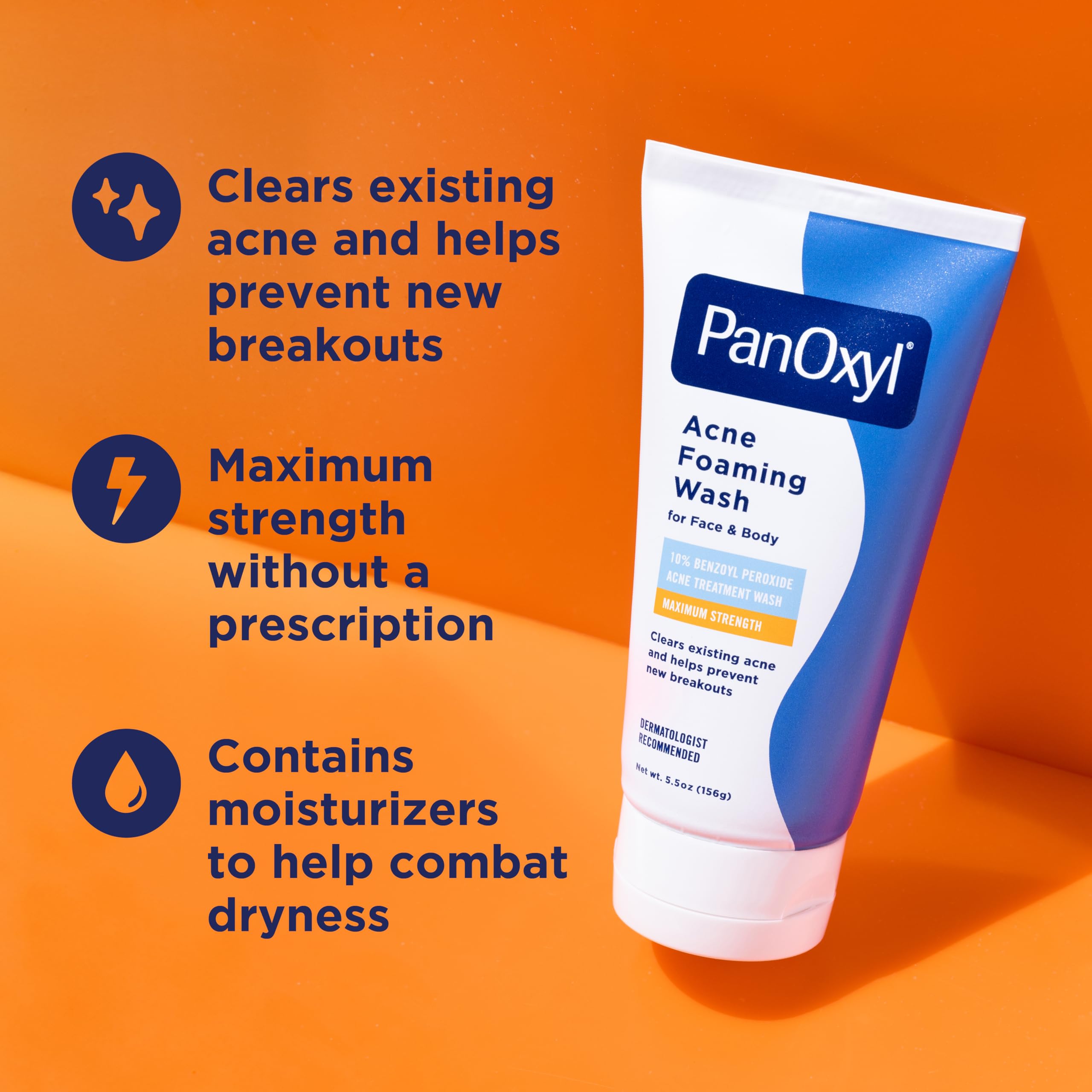 PanOxyl tube open with visible gel texture demonstrating easy dispensing