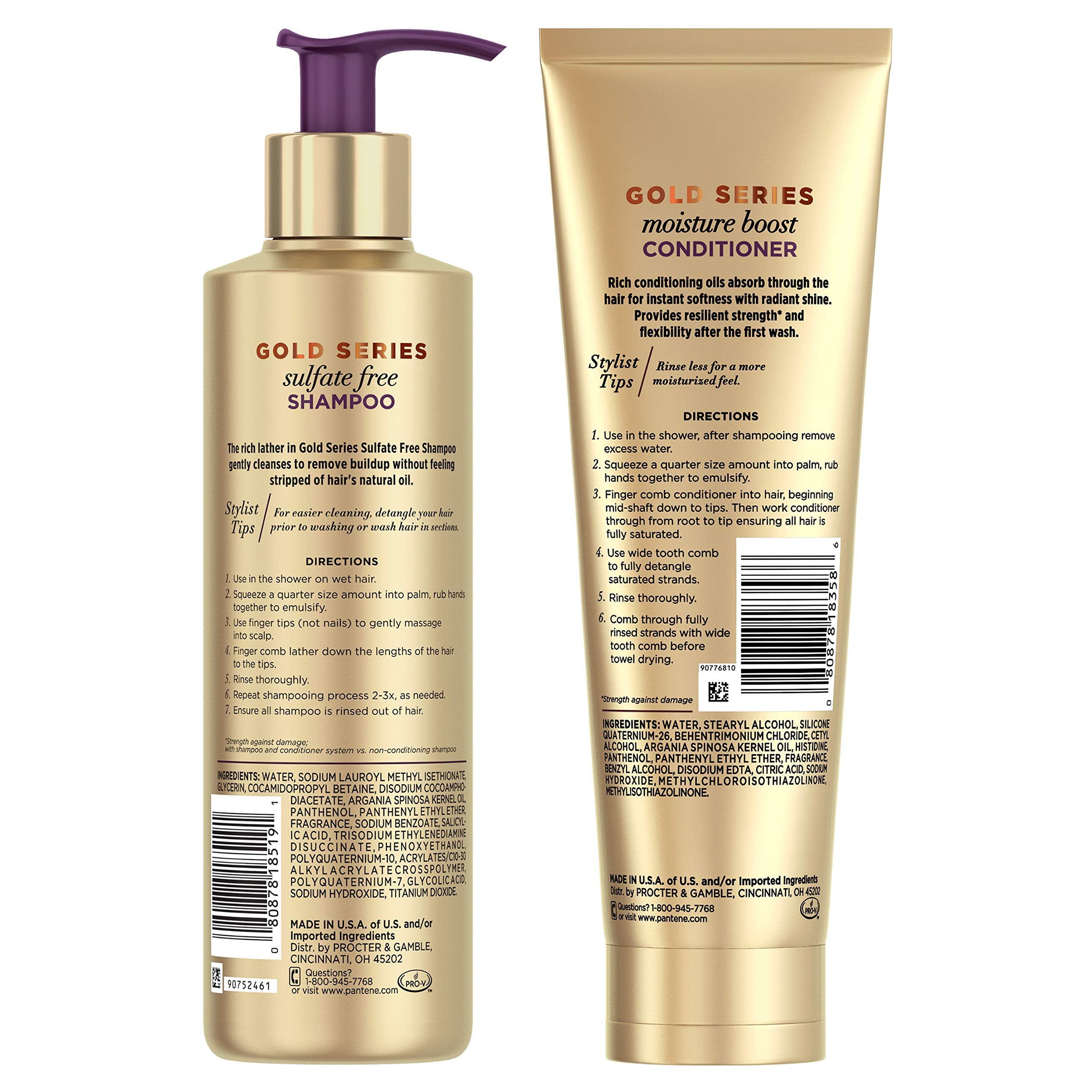 Pantene argan oil shampoo close-up pump emphasizing gentle lather