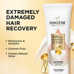 Pantene back label with directions and ingredient highlights for safe usage