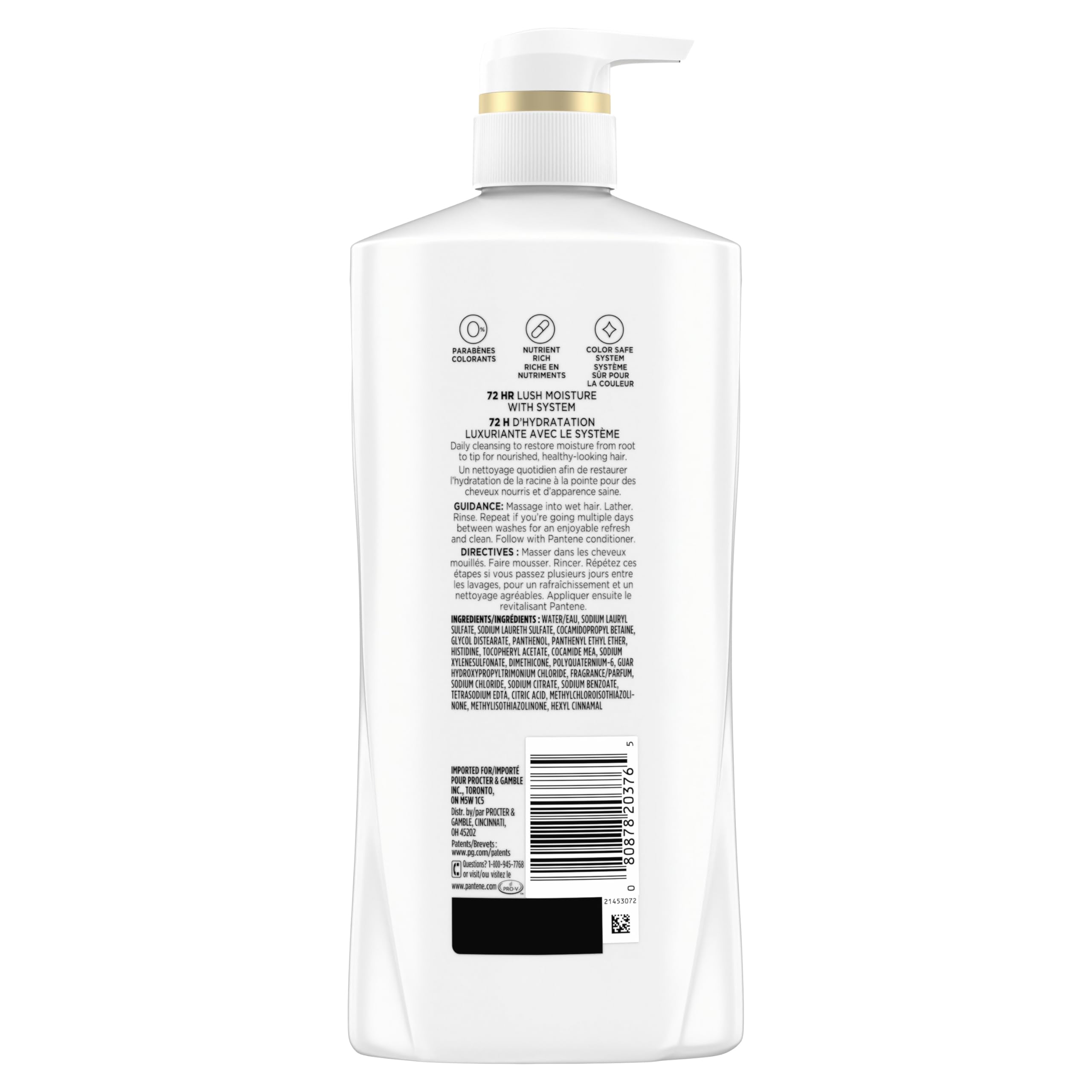 Pantene bottle with berries and vanilla props illustrating fresh, indulgent scent