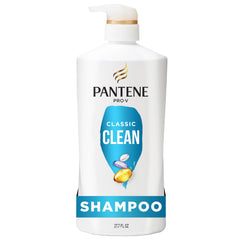 Pantene bottle front view showing Classic Clean design and benefit