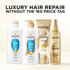 Pantene bottle placed in shower demonstrating in‑use cleansing benefit