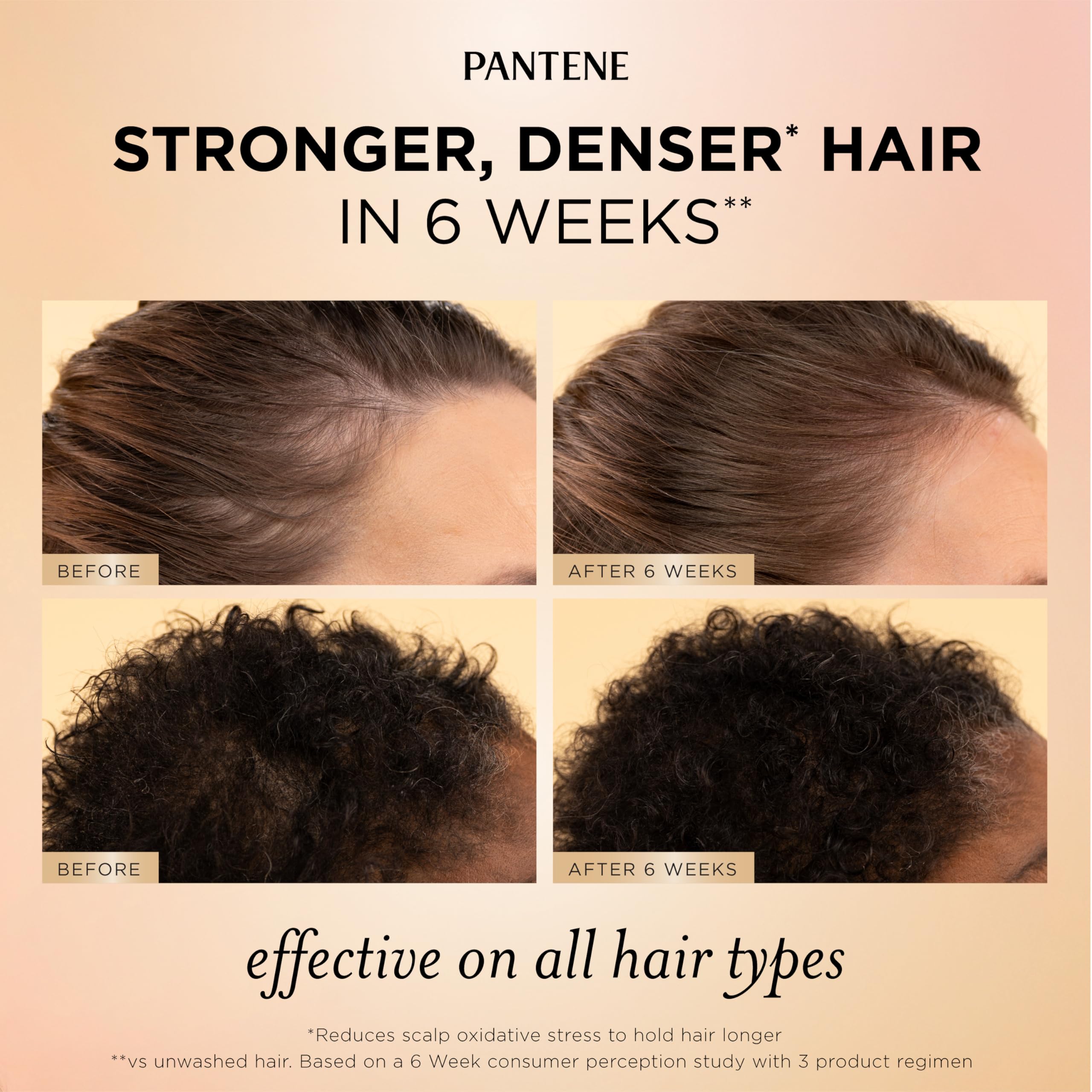 Pantene conditioner texture close-up showing creamy formula that strengthens strands