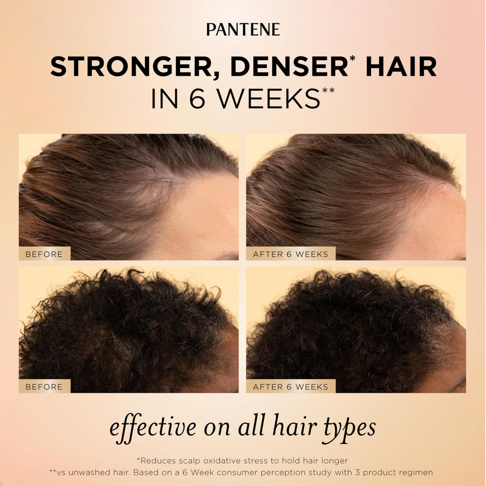 Pantene conditioner texture close-up showing creamy formula that strengthens strands