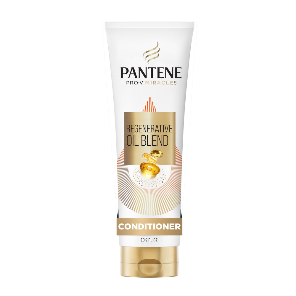 Pantene front bottle showing label and 10.9 fl oz size, brand clarity and reassurance