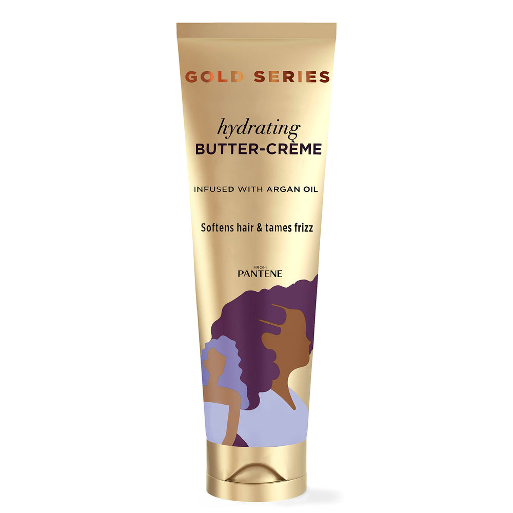 Pantene front packaging showing Gold Series butter-cream for moisturizing hair