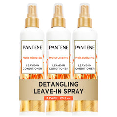Pantene front packaging of Pro-V detangler spray showing product benefits
