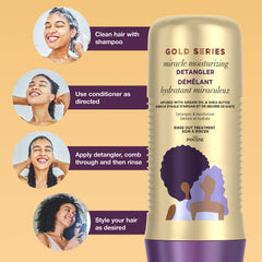 Pantene Gold Series argan oil and shea butter display highlighting nourishing ingredients