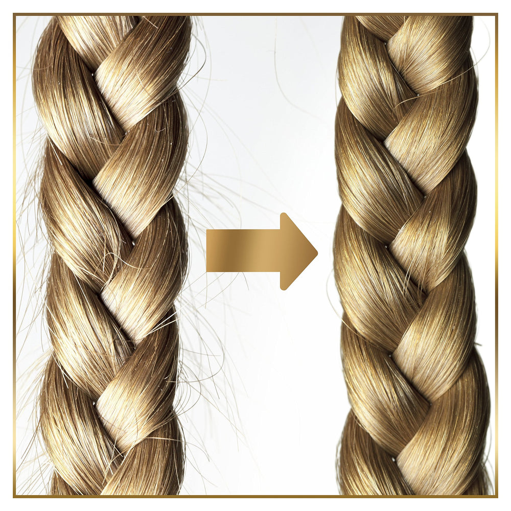 Pantene before and after hair comparison showing smoother results