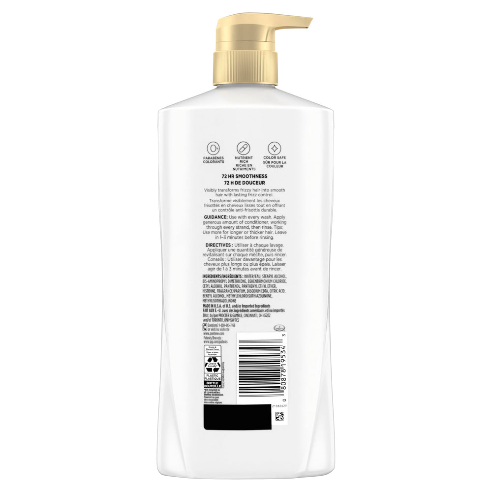 Stylist applying Pantene in salon setting demonstrating smoother, manageable hair