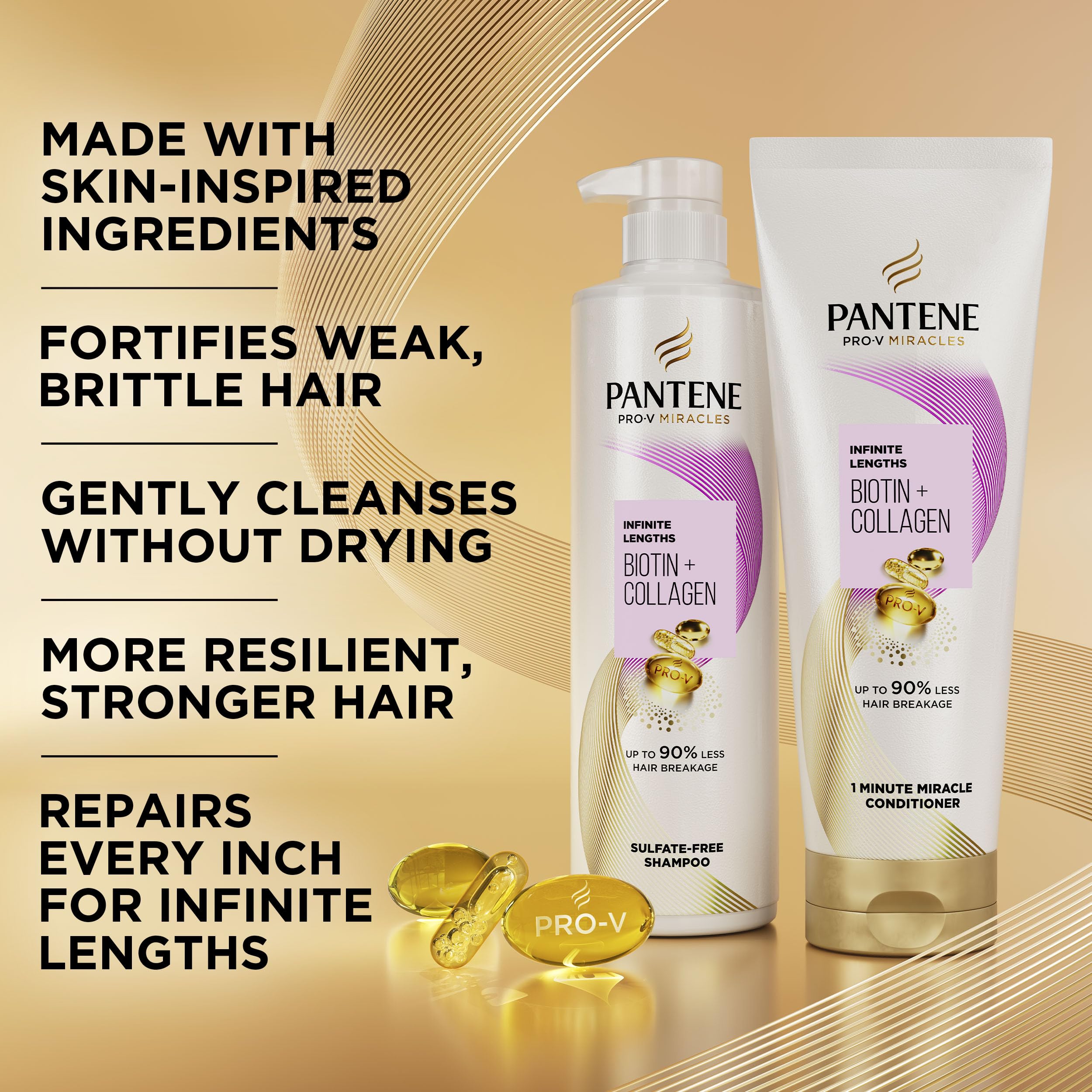 Pantene back label close-up explaining ingredients and usage benefits