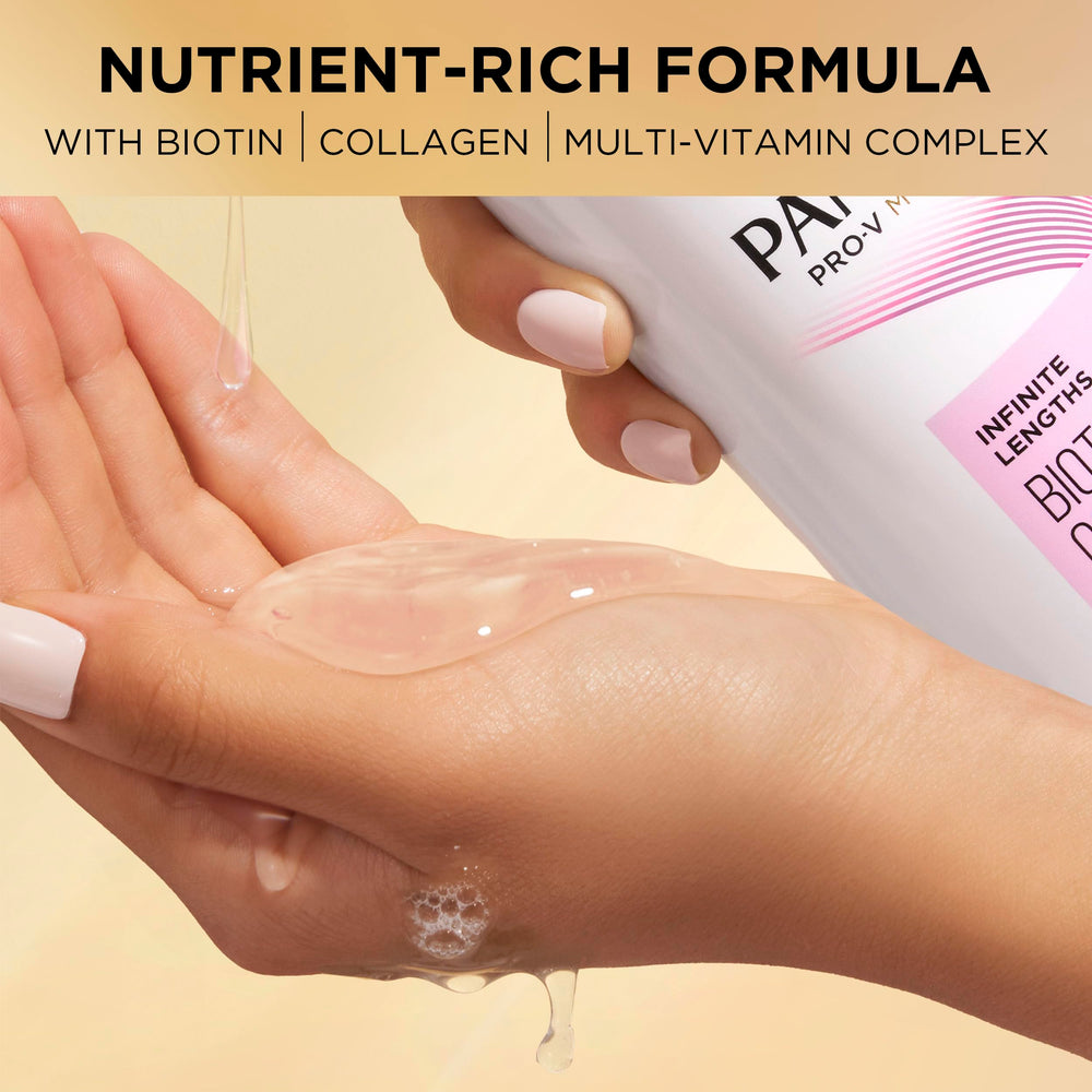 Pantene tag noting suitability for color-treated hair and protection benefit