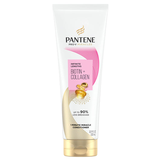 Pantene front packaging showing Infinite Lengths bottle and benefits