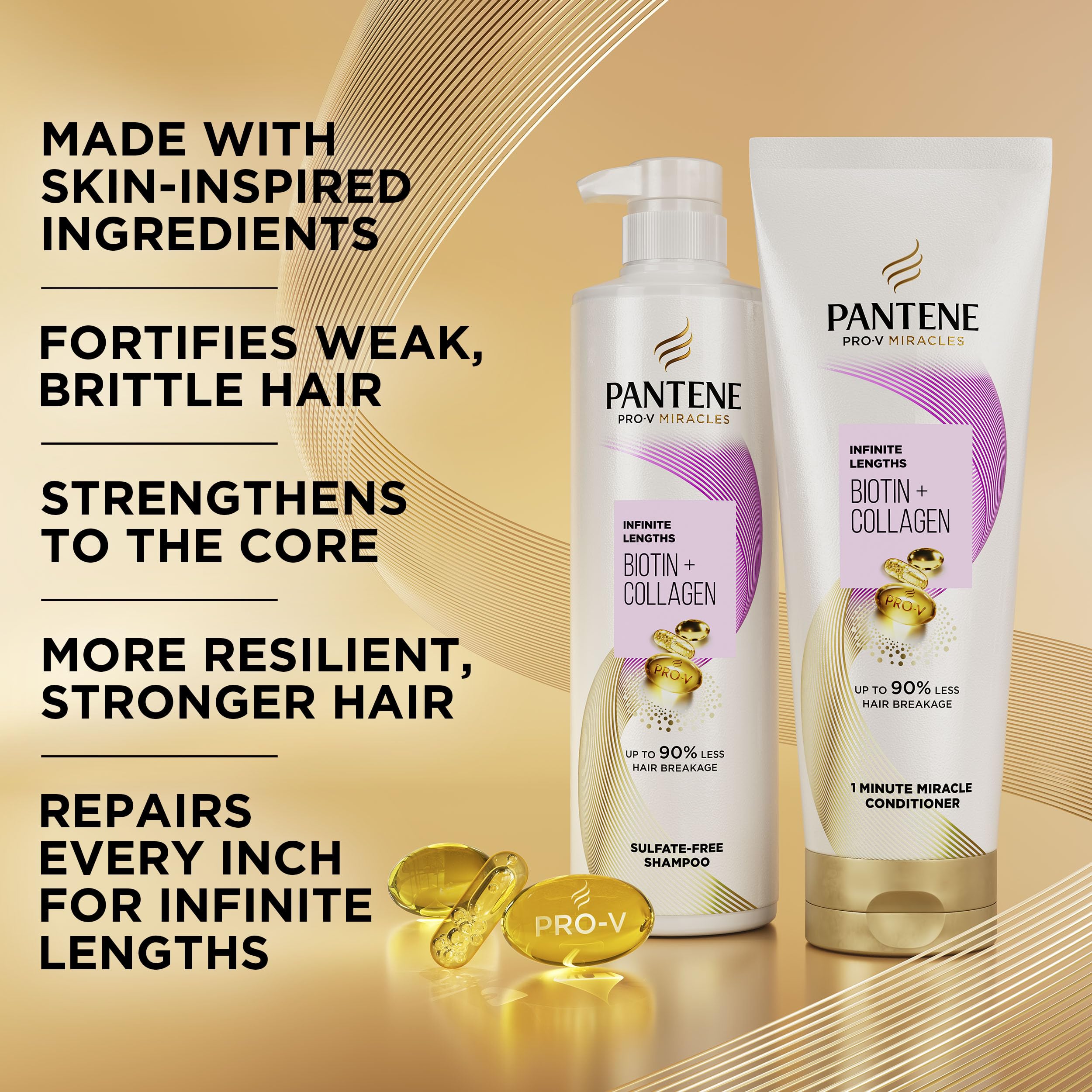 Pantene pump dispenser delivering conditioner for easy one-minute use