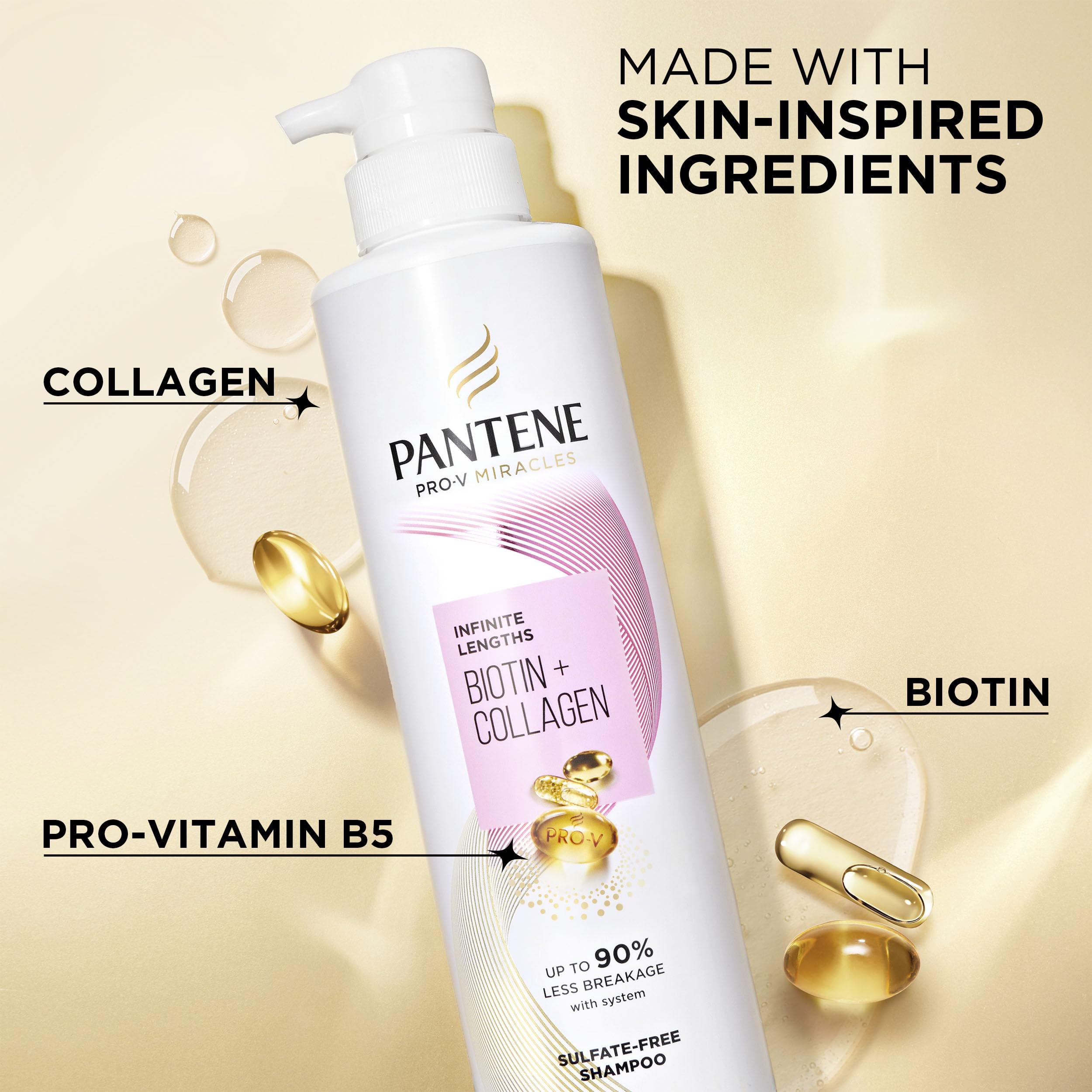 Pantene shampoo paired with conditioner illustrating system benefits