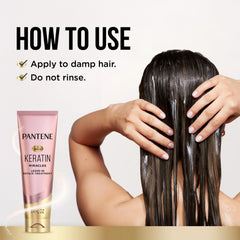 Pantene argan oil and keratin ingredients arranged to show nourishing repair benefits
