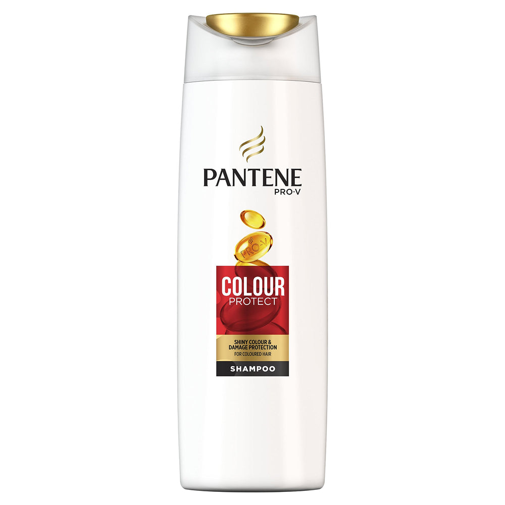 Lifestyle bathroom scene with Pantene bottle showing daily routine benefit