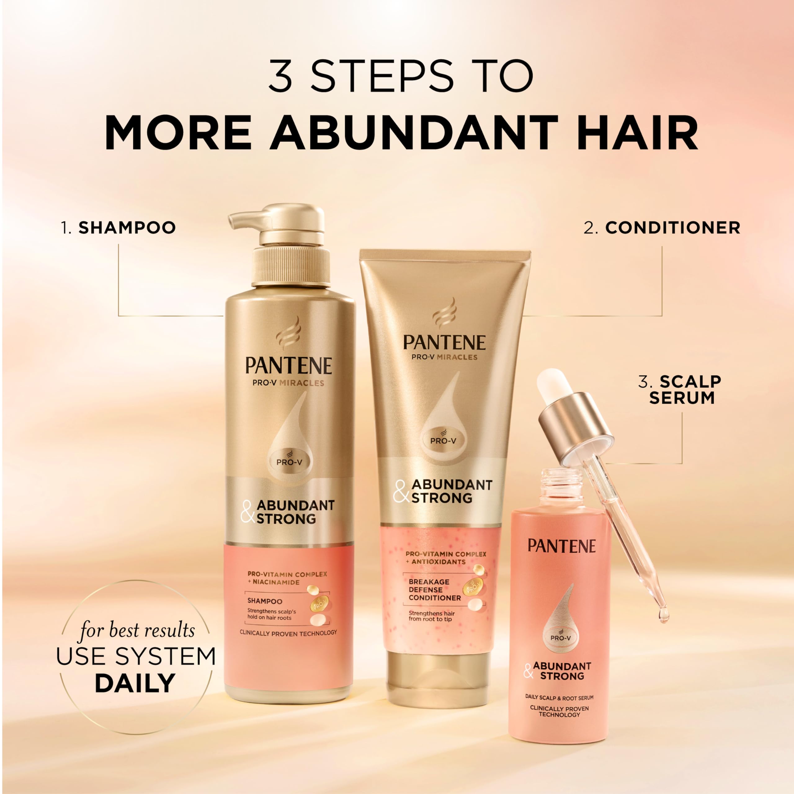 Pantene lifestyle image of styled hair after use showing fuller-looking volume benefit