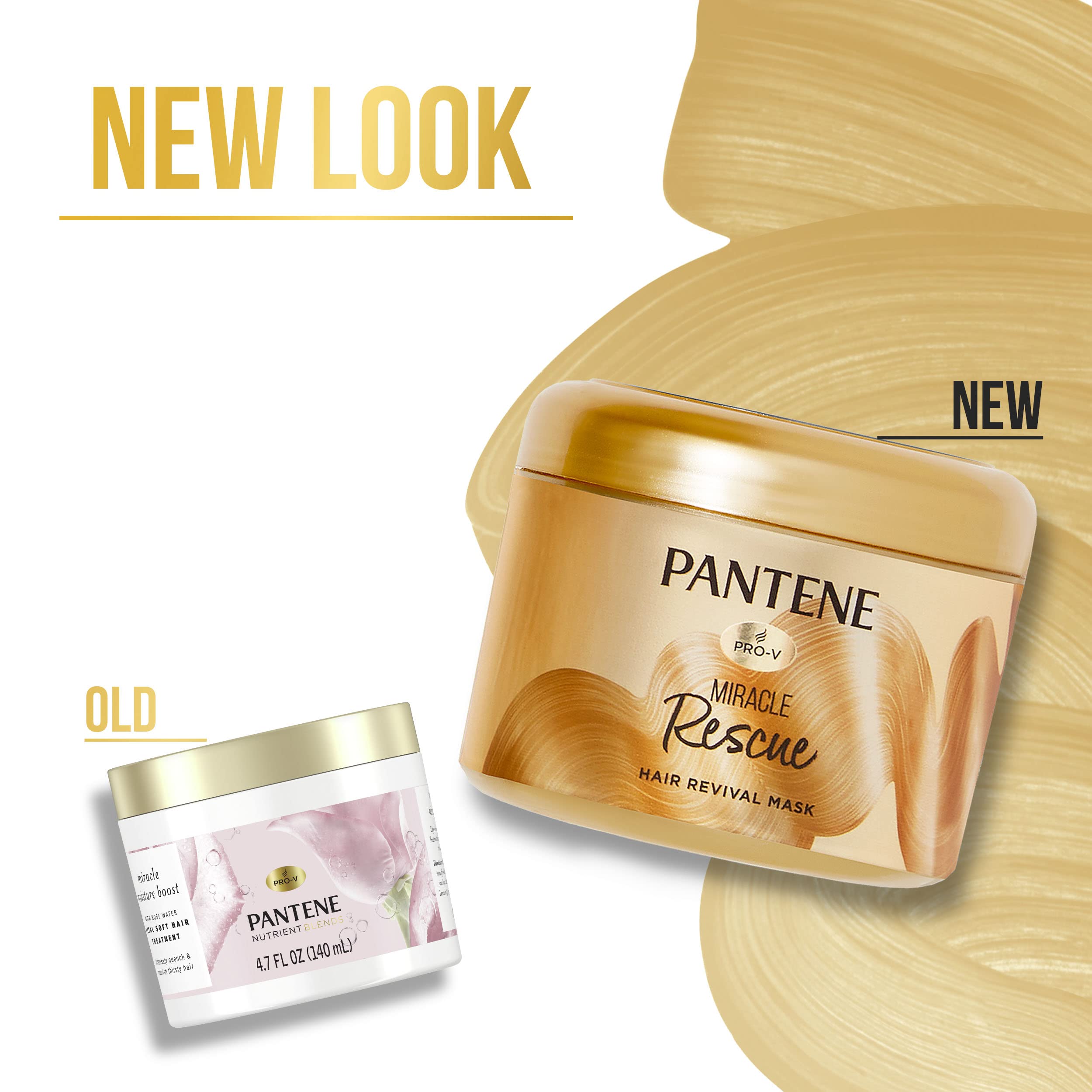 Pantene 6.4 oz jar next to hand for size comparison and travel-friendly benefit