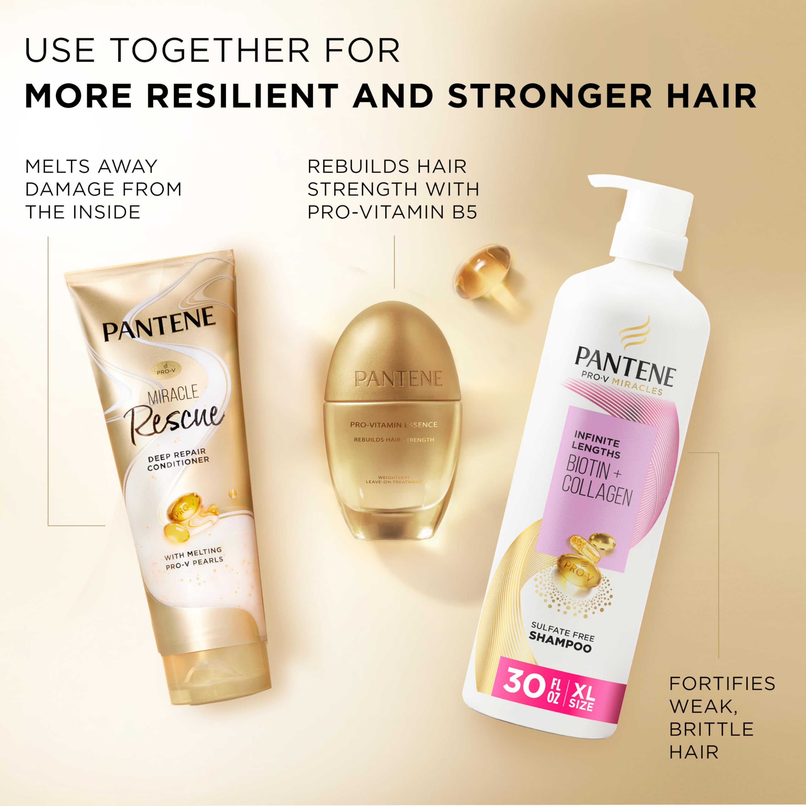 Pantene treated hair with smooth shine demonstrating improved manageability