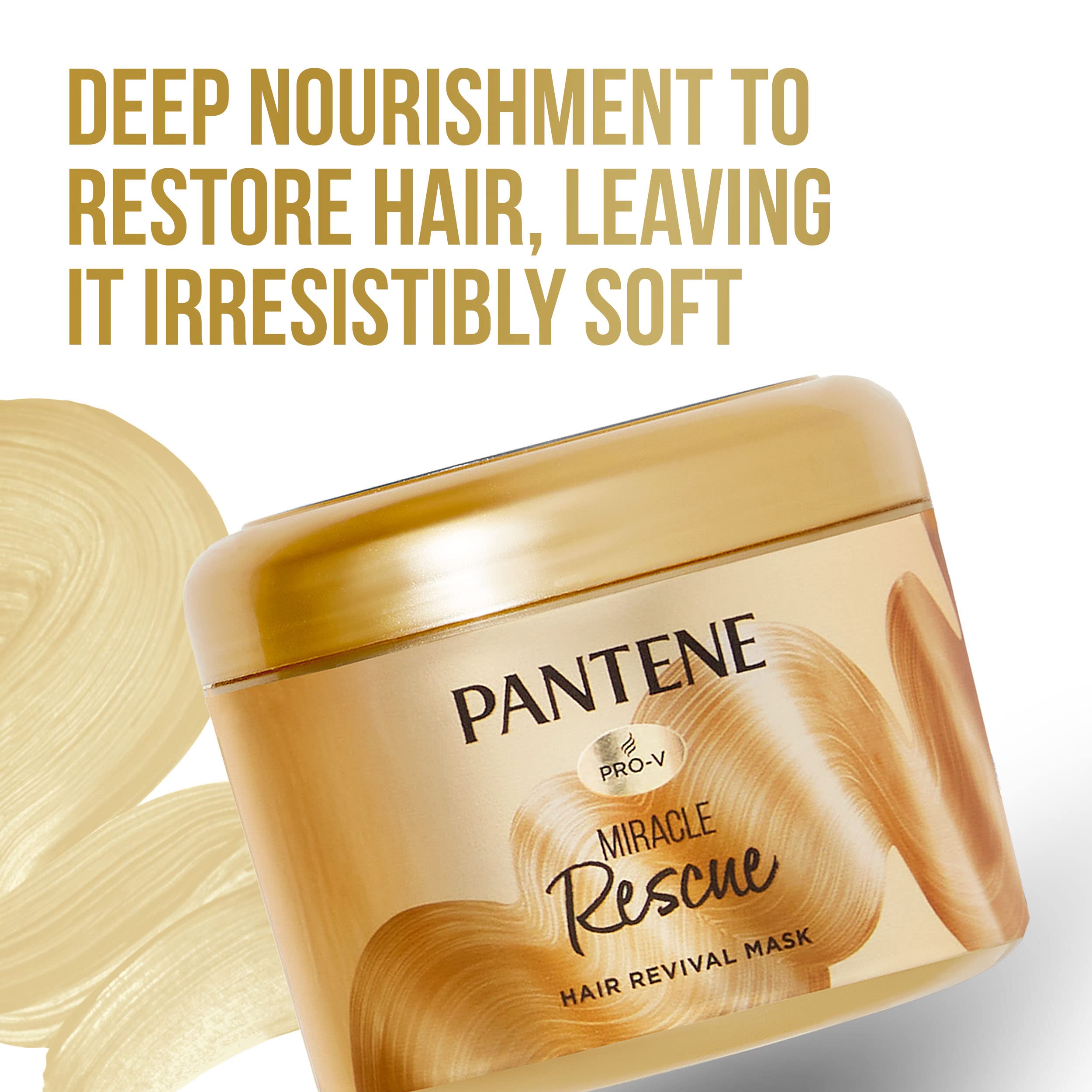 Before and after hair comparison with Pantene showing reduced frizz and shine improvement