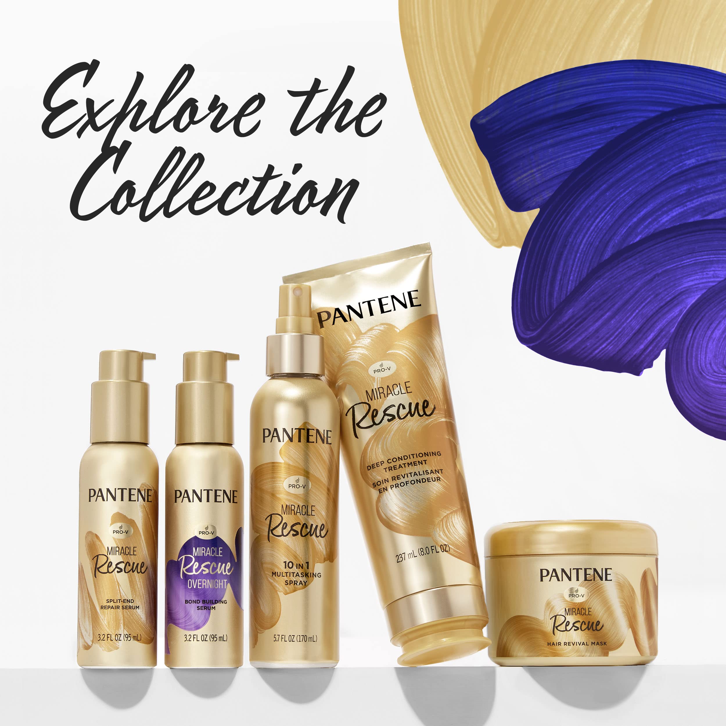 Clear shot of Pantene label and ingredients emphasizing vitamin-rich restorative benefit