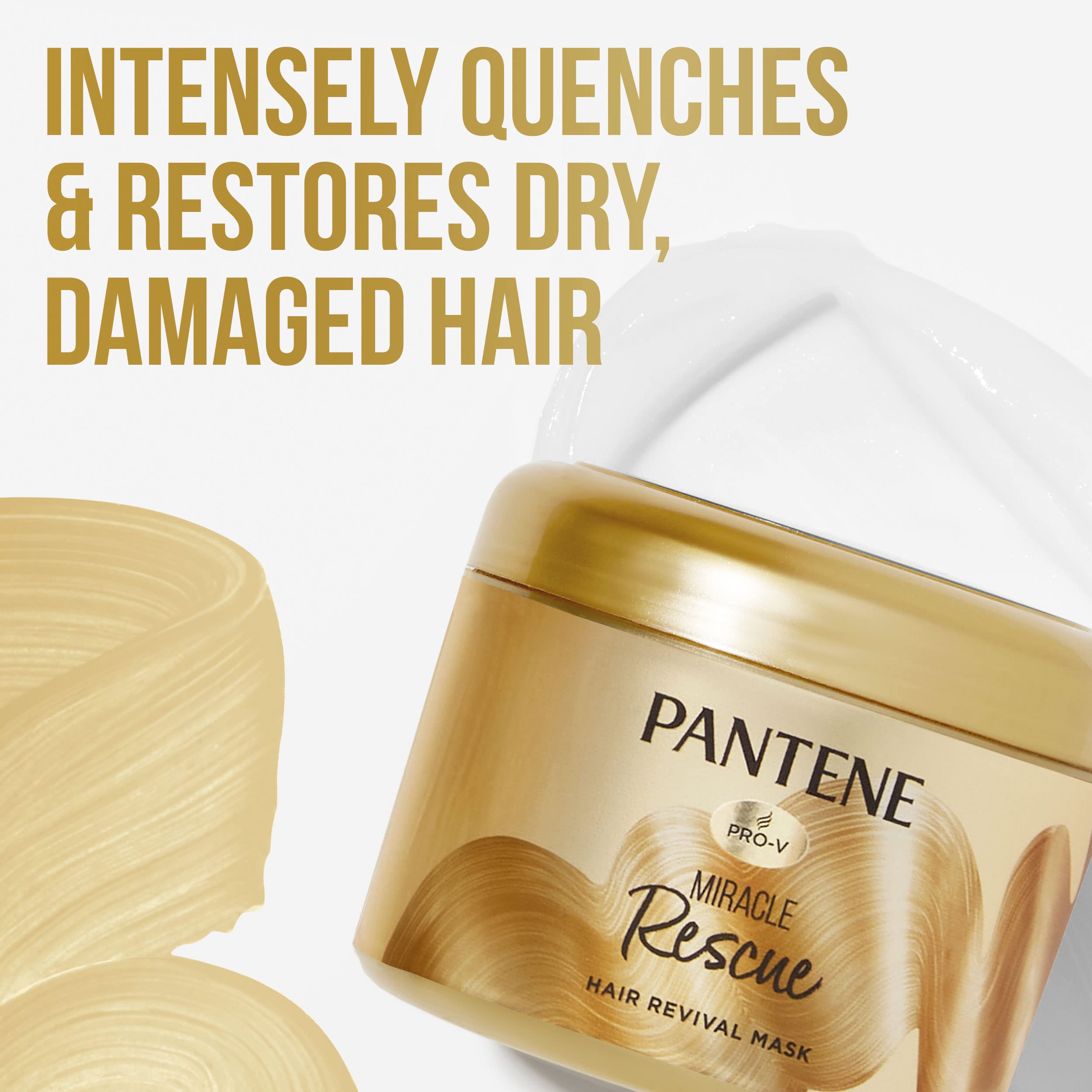 Close-up of Pantene mask texture highlighting creamy formula and conditioning benefit