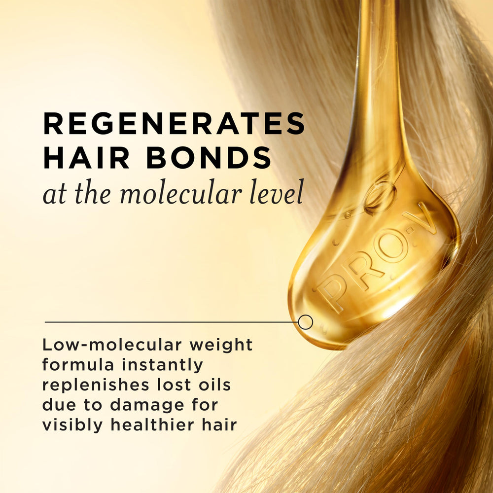 Pantene oil texture on hand highlighting fast absorption and lightweight feel